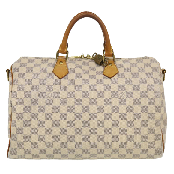 LOUIS VUITTON Damier Azur Speedy Bandouliere 35 Hand Bag N41002 LV Auth 39036 - Picture 13 of 16